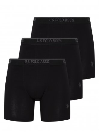 U.S. POLO ASSN. 3Pack boxerky s prodlouženou nohavičkou 80454 černé